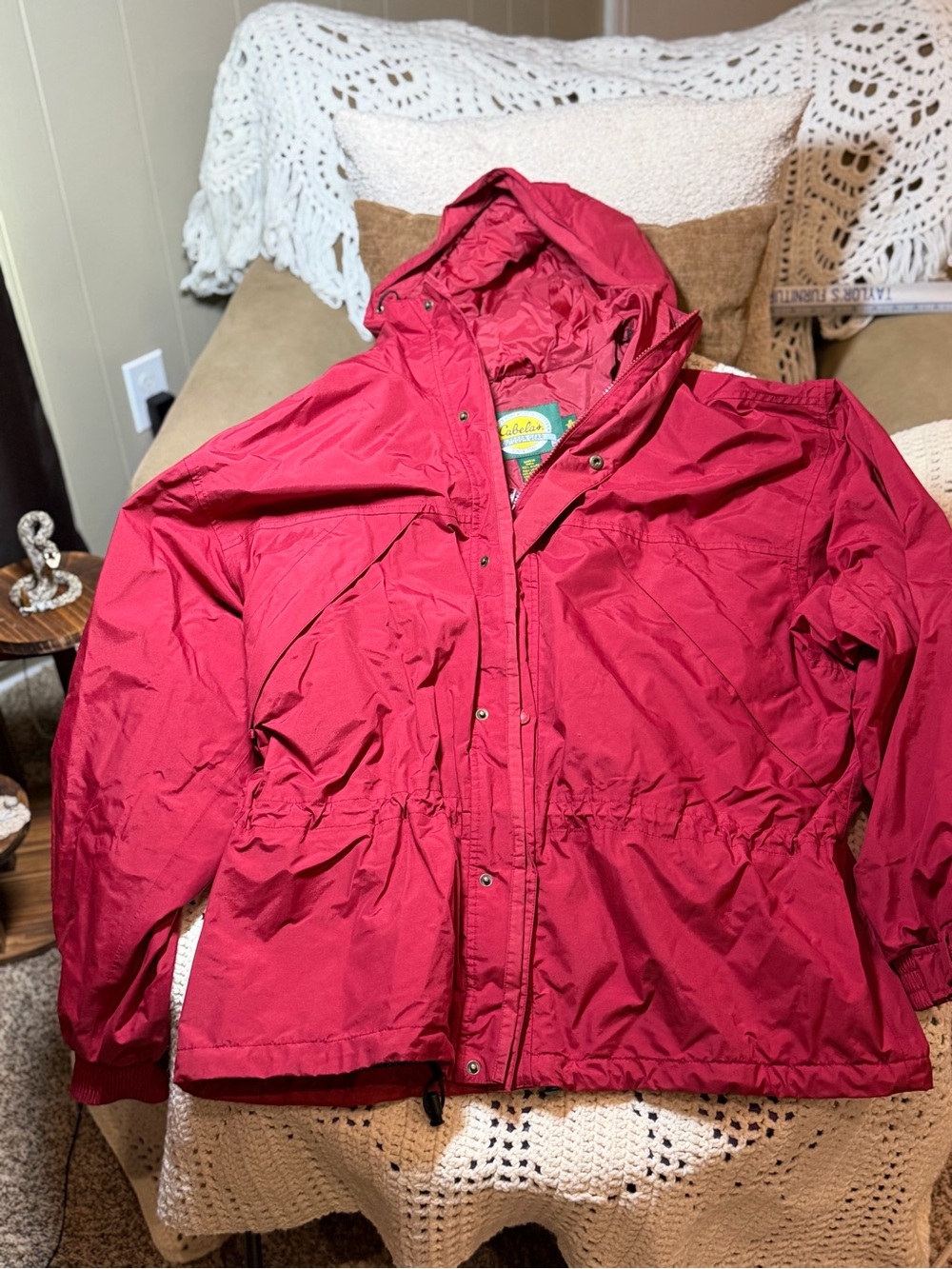 Cabela's Red Hooded Women's Raincoat